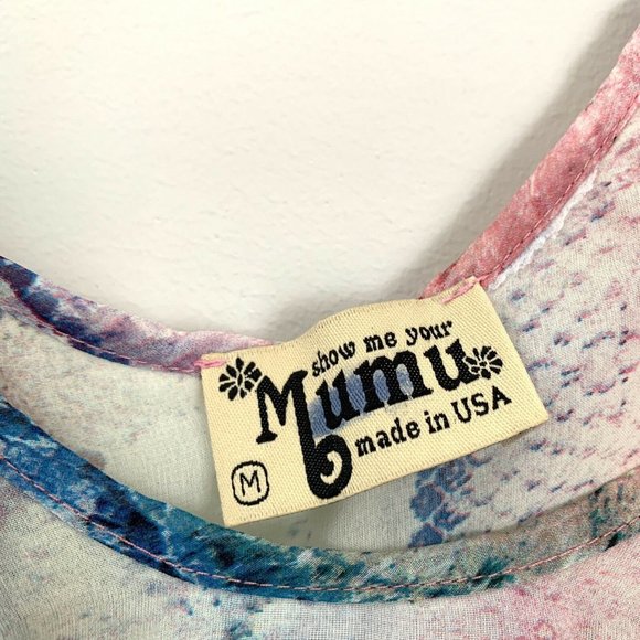 Show Me Your Mumu Size M Jodi Rae Tank Top Rainbow Python Straps Ruffles - Picture 7 of 8